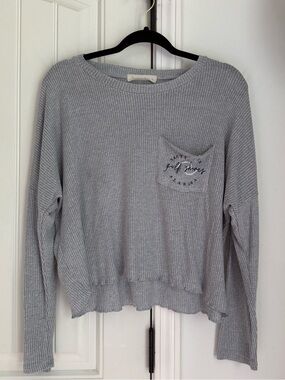 Ocean Drive Light Gray Ribbed Long Sleeve Tee